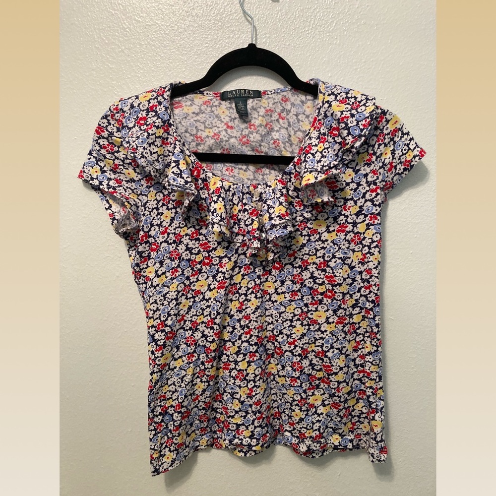 Lauren Ralph Lauren Floral Ruffle Top Size: S